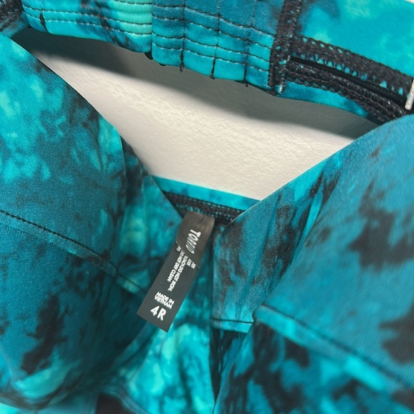 Torrid Swimsuit One 1 Piece Suit Tie Dye Mesh Insert Teal Black New Plus Size 4X - Picture 7 of 10